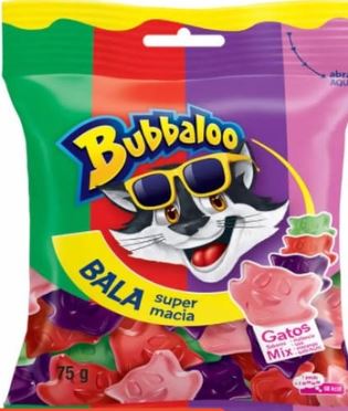 Bala Bubbaloo Mix Gato 75g
