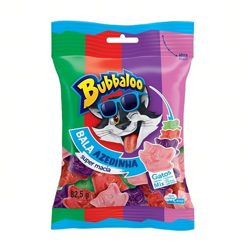 Bala Bubbaloo Mix Gato 75g
