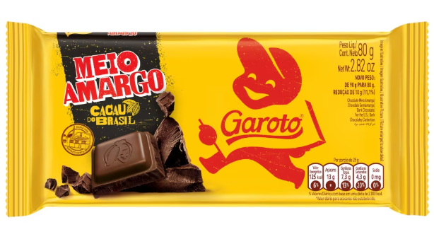 Barra Chocolate Garoto 80g