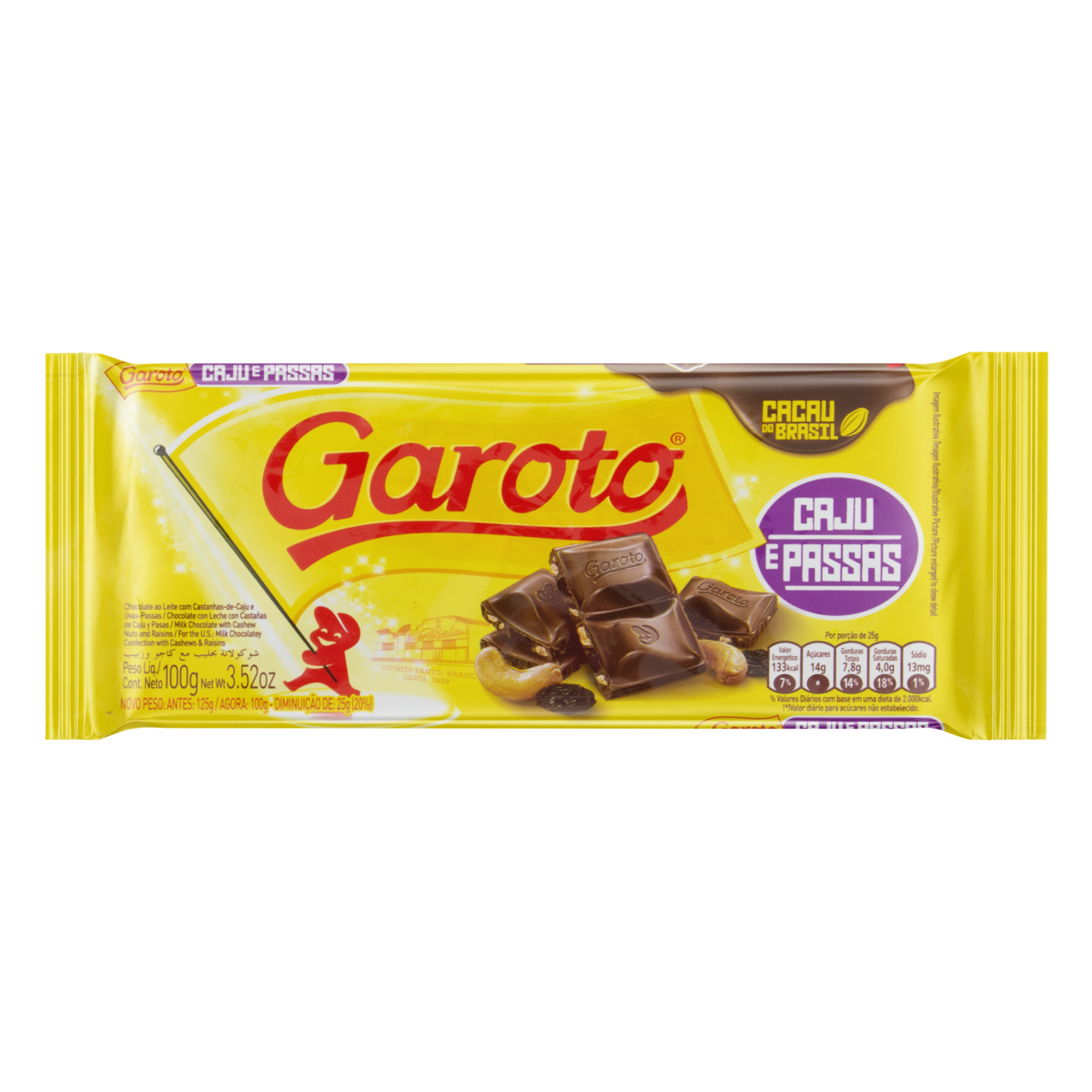 Barra Chocolate Garoto 80g