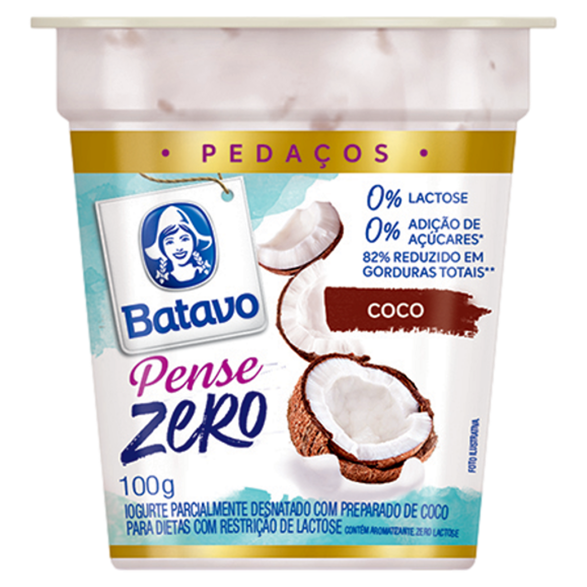 Iogurte Pense Zero Batavo Gf 100g