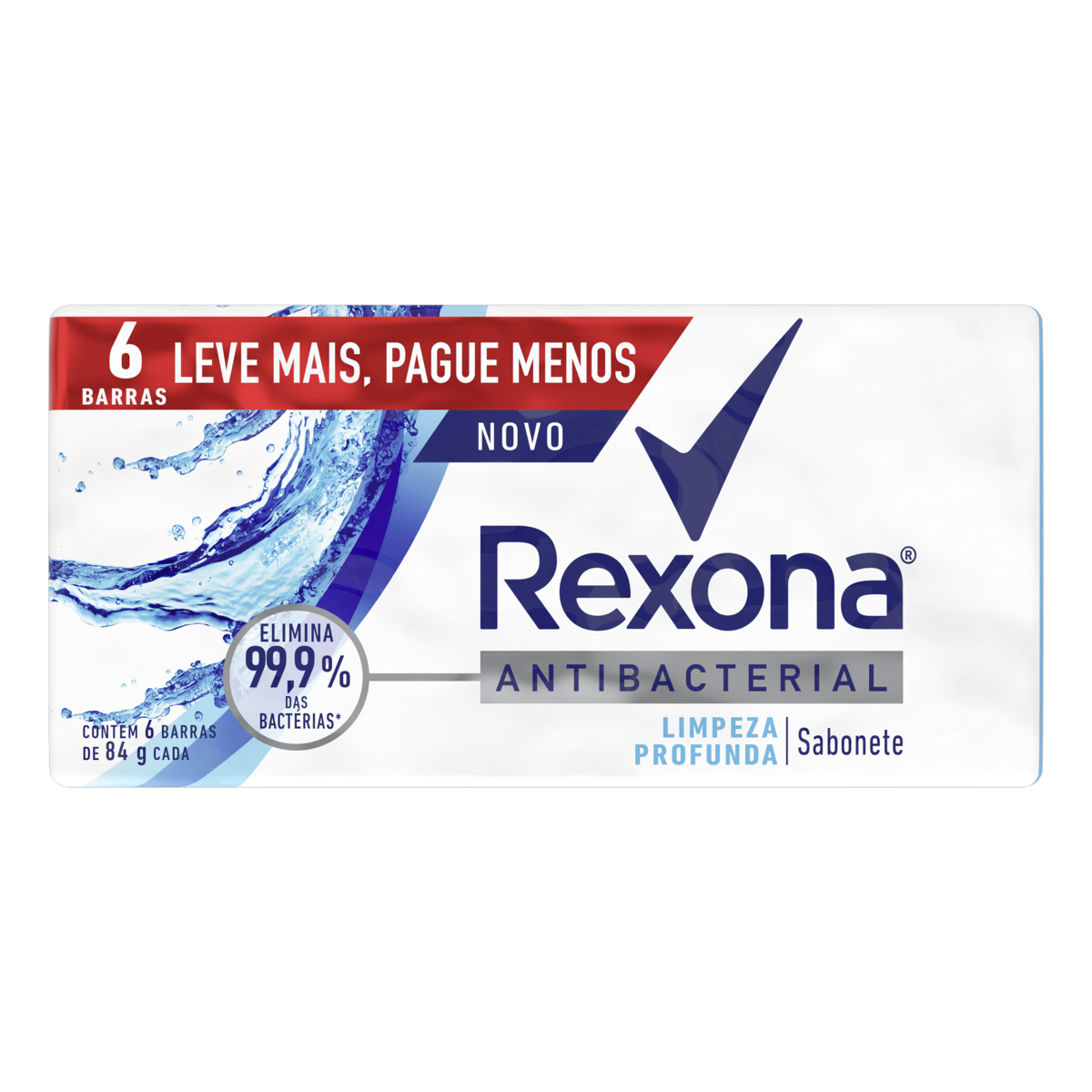 Sabonete Antibacterial Rexona 84g Pct 6un