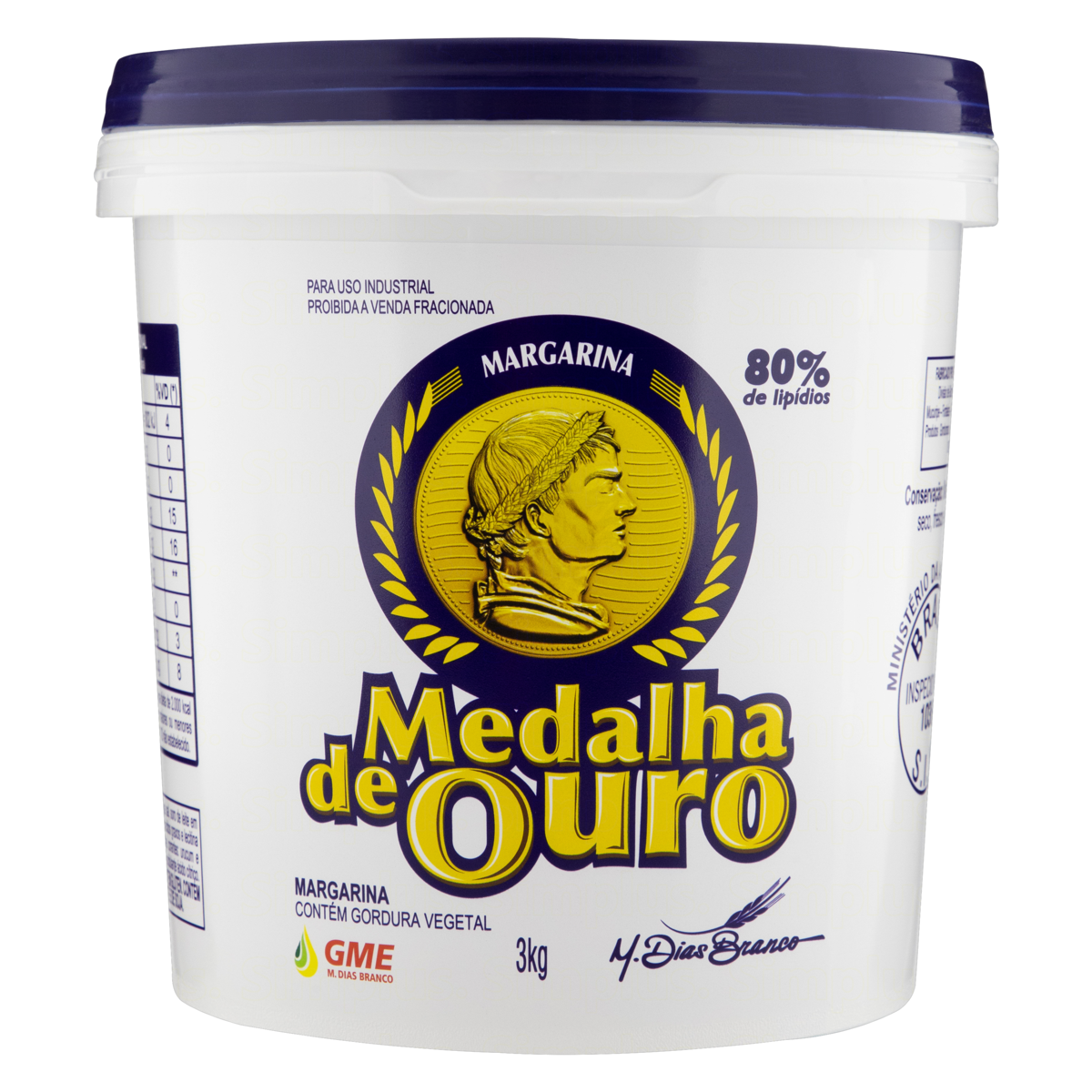 Margarina Balde Medalha De Ouro 3kg