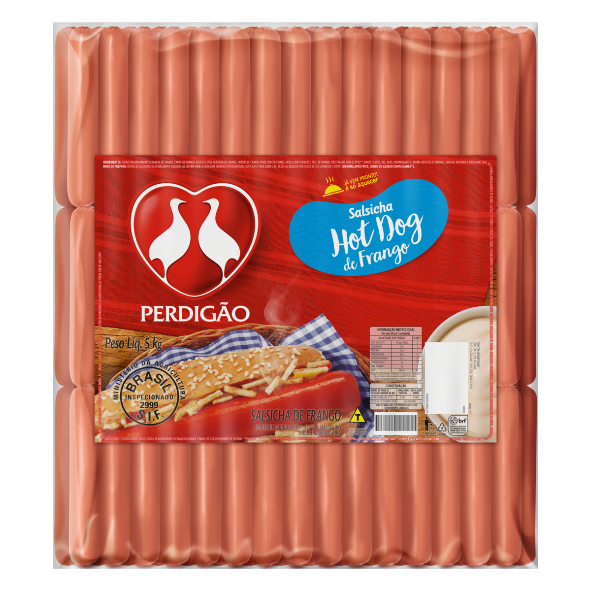 Salsicha Perdigao Pct 5kg