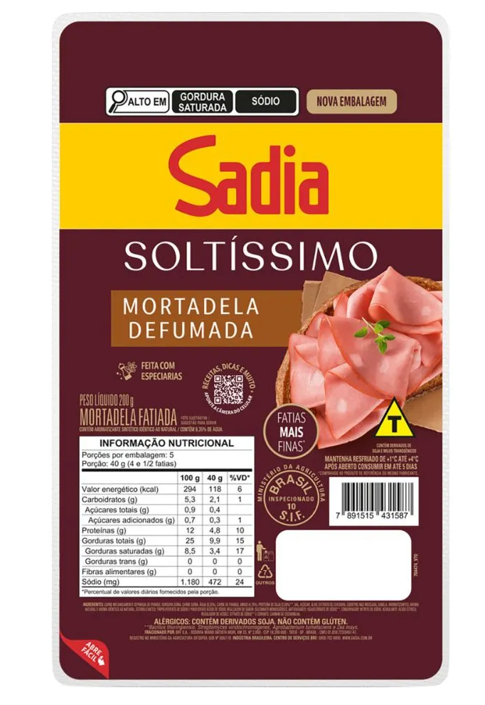 Mortadela Soltissimo Sadia 200g