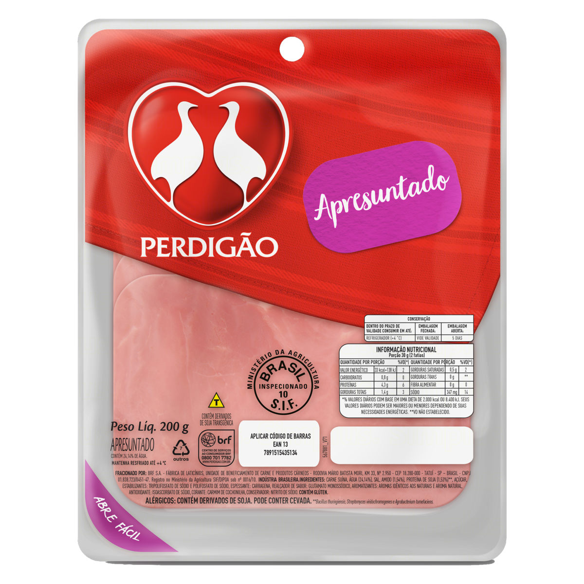 Apresuntado Perdigao 200g