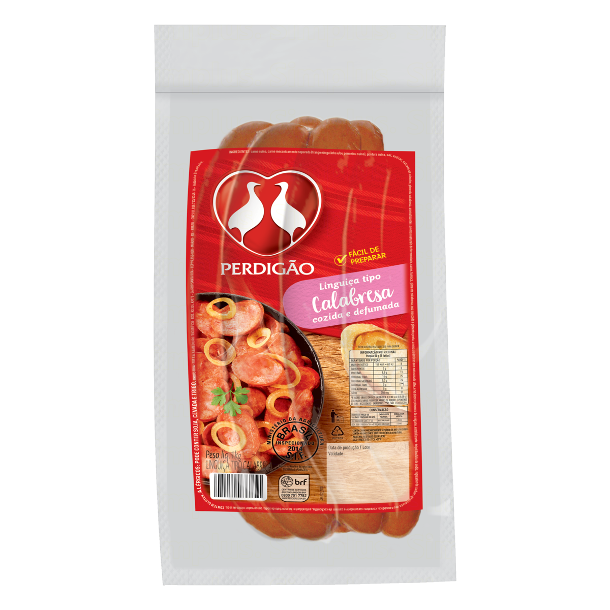 Linguica Calabresa Perdigao Pct 1kg
