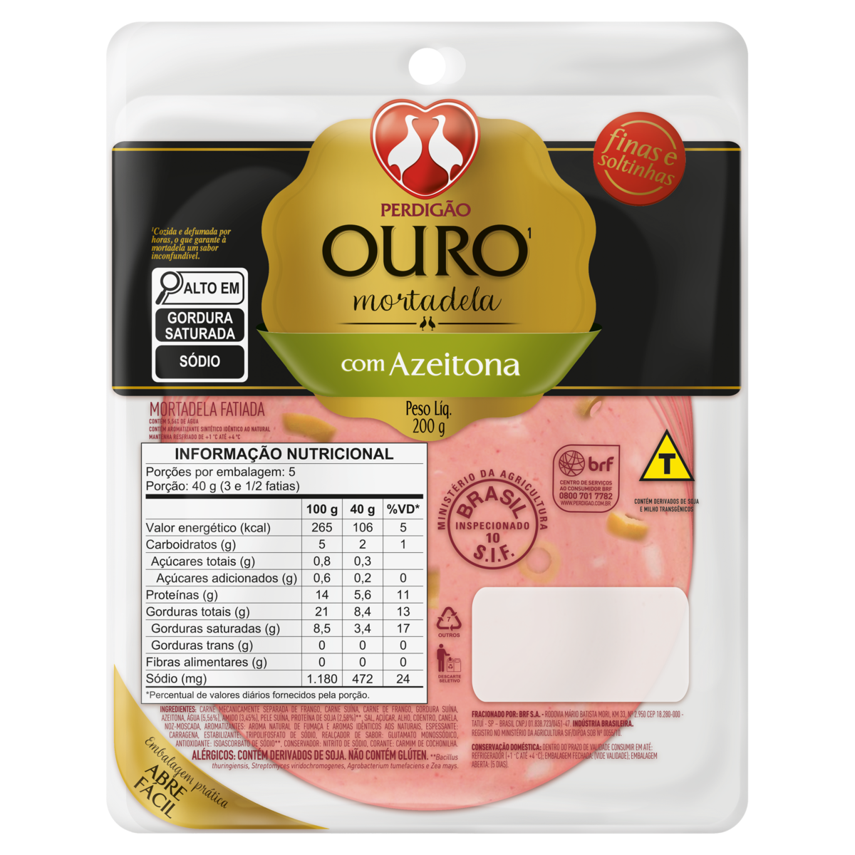 Mortadela Ouro Perdigao 200g