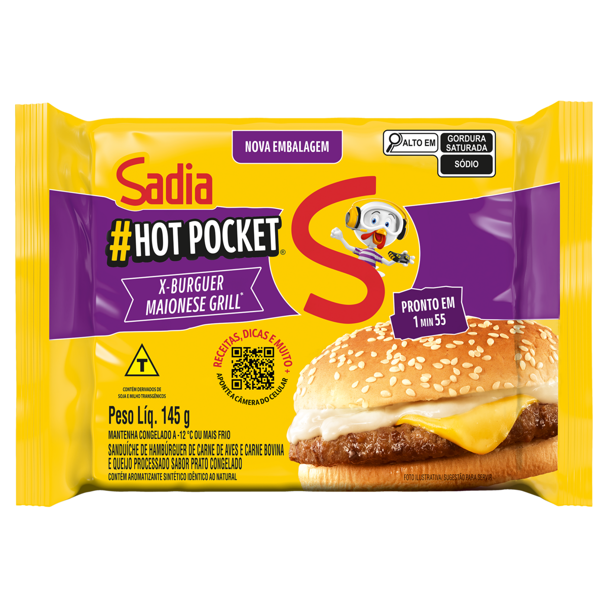 Hamburguer Hot Pocket Sadia 145g