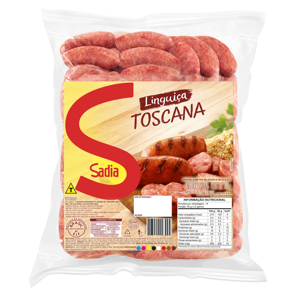 Linguica Toscana Sadia 700g