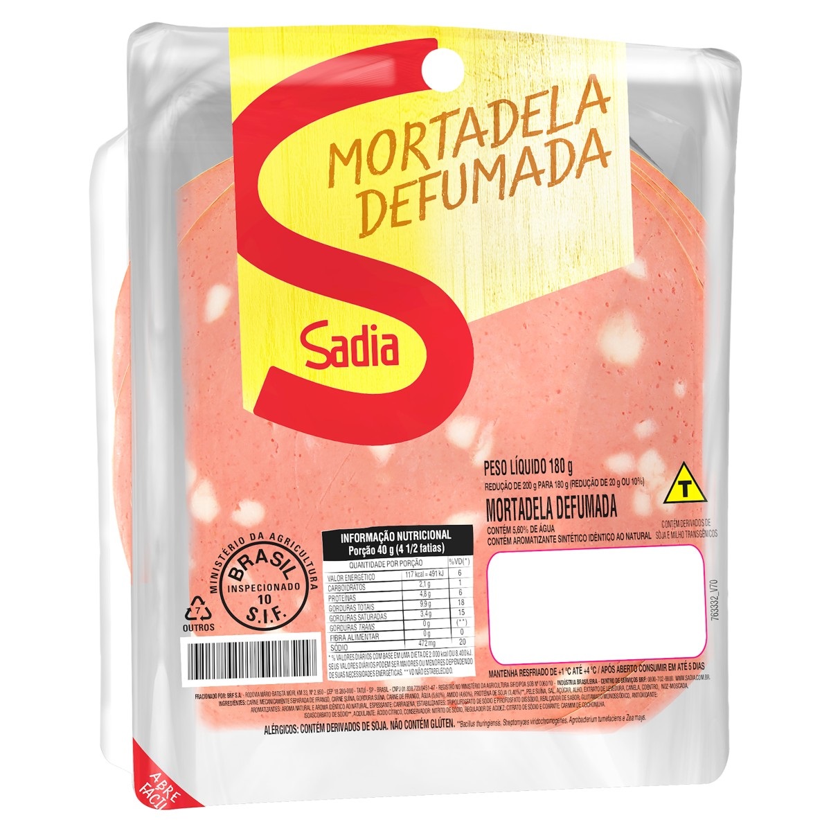 Mortadela Sadia 180g