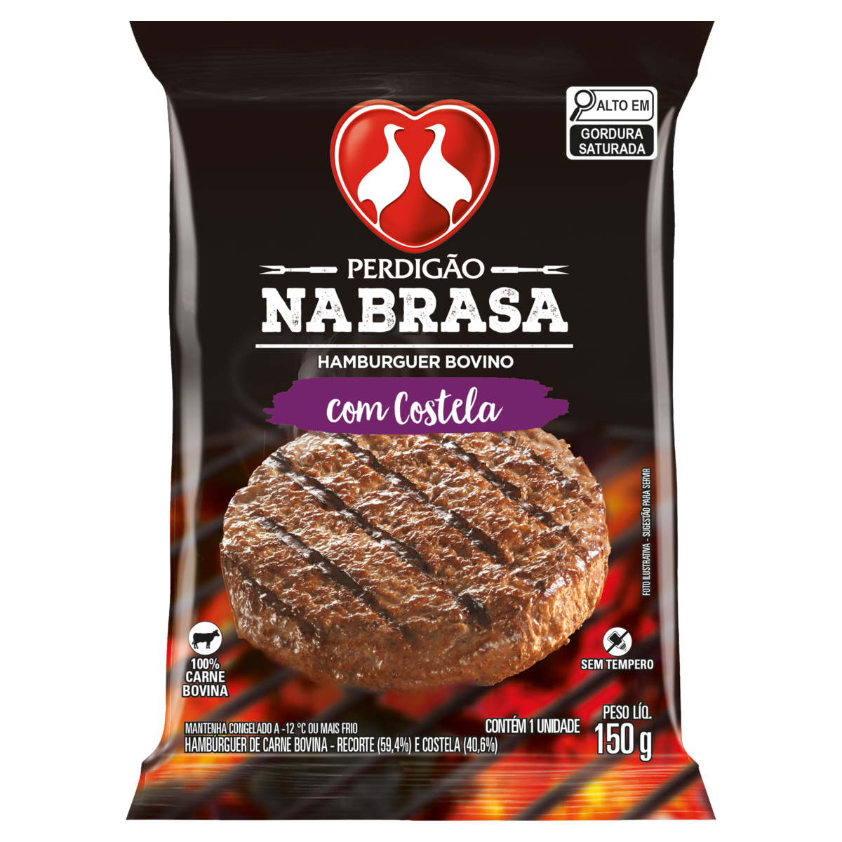 Hamburguer Na Brasa Perdigao 150g