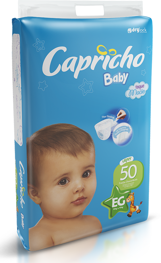 Fralda Descartavel Capricho Baby Eg 50un