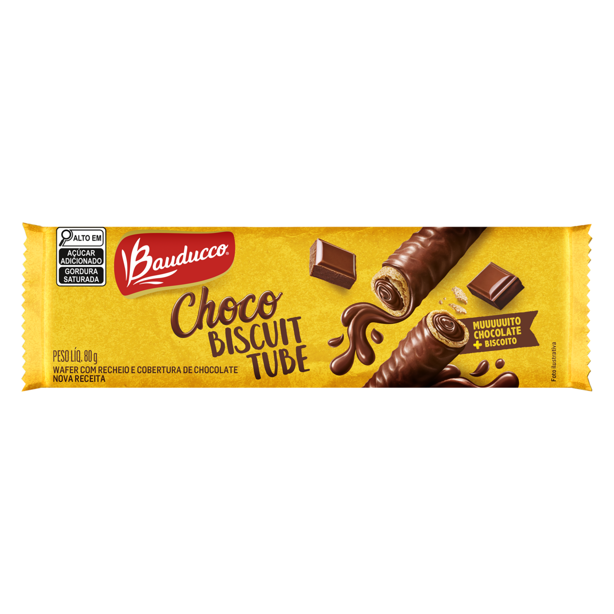 Biscoito Chocobiscuit Tube Bauducco 80g