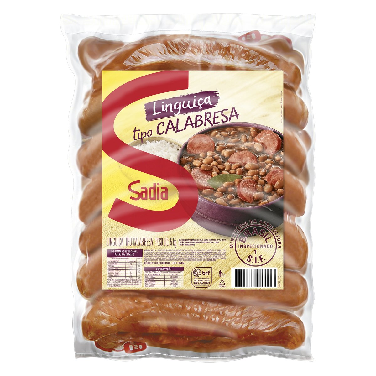 Linguica Calabresa Sadia Pct 5kg