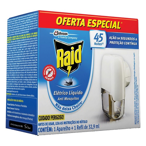 Kit Refil+ Repelente Liq Raid 32,9ml