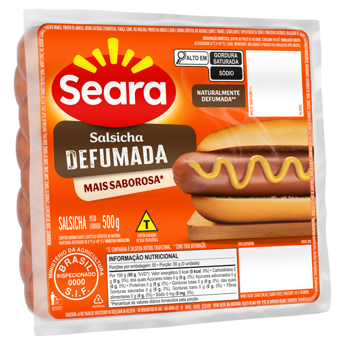 Salsicha Seara Defumada 500g