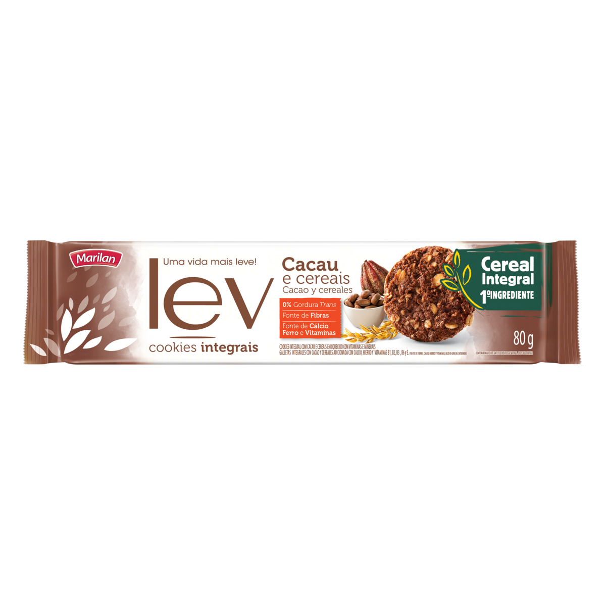 Biscoito Cookie Lev Marilan 80g