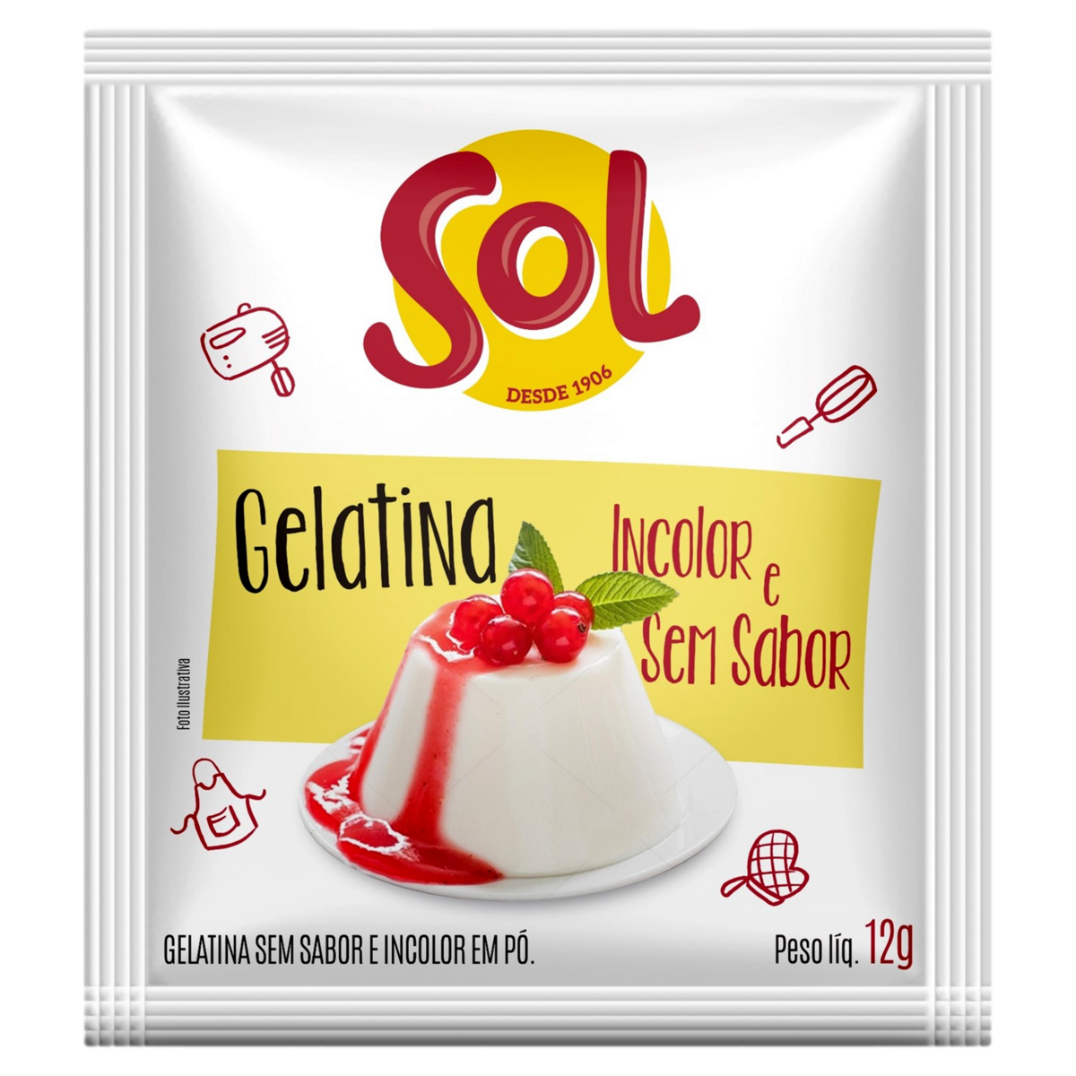 Gelatina Po Sol Incolor 12g