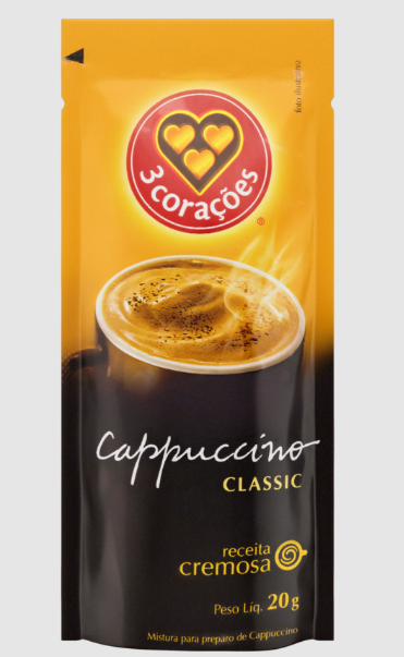Cafe Soluvel Cappuccino 3 Coracoes 20g