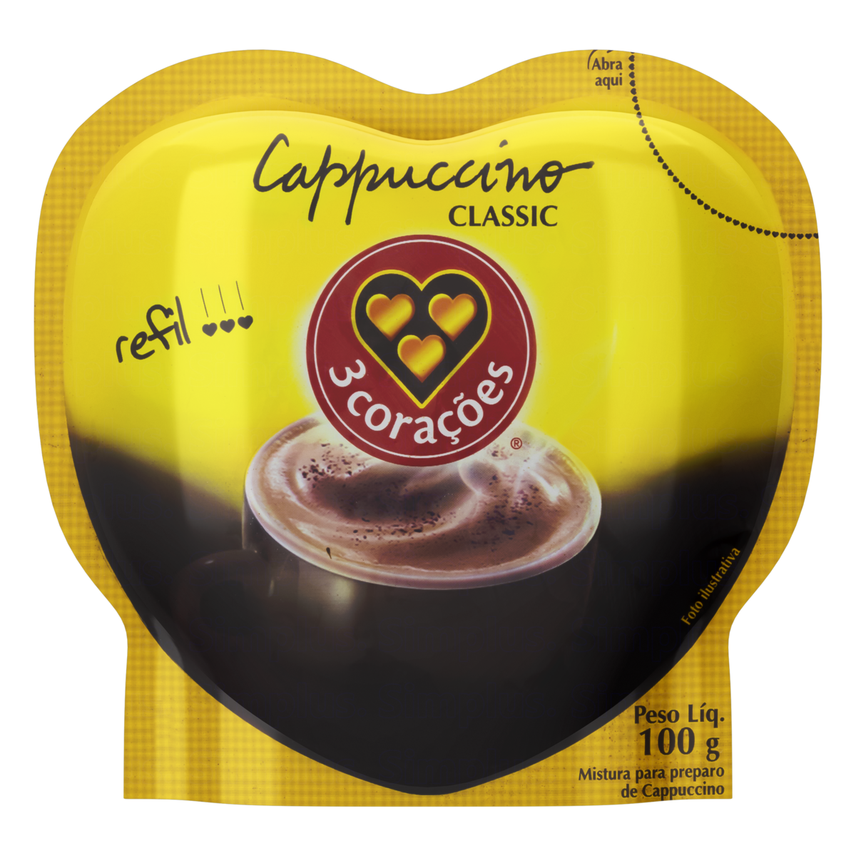 Cappuccino 3 Coracoes Refil 100g