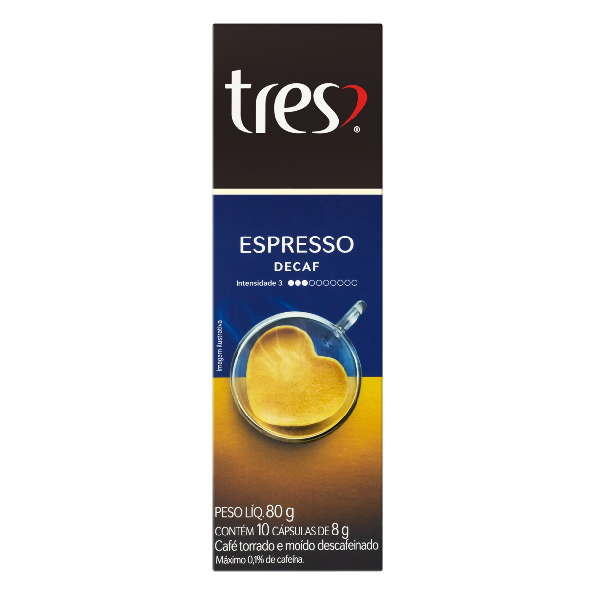 Cafe 3 Cor Capsula Espresso C/10 80g