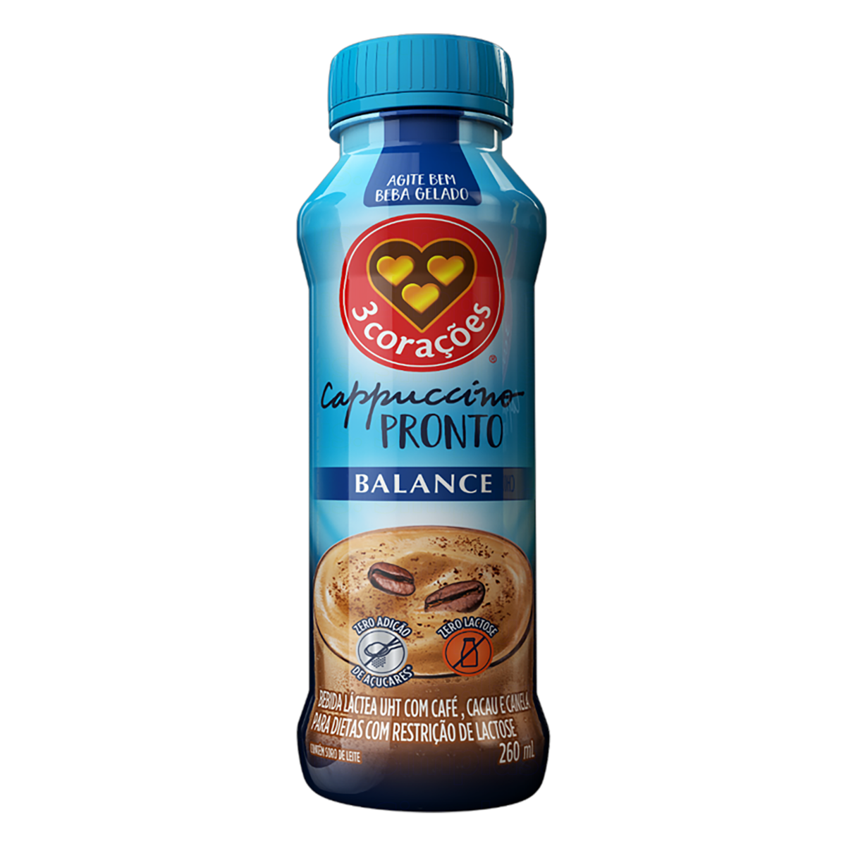 Bebida Lactea Cappuccino Pronto 3 Coracoes 260ml