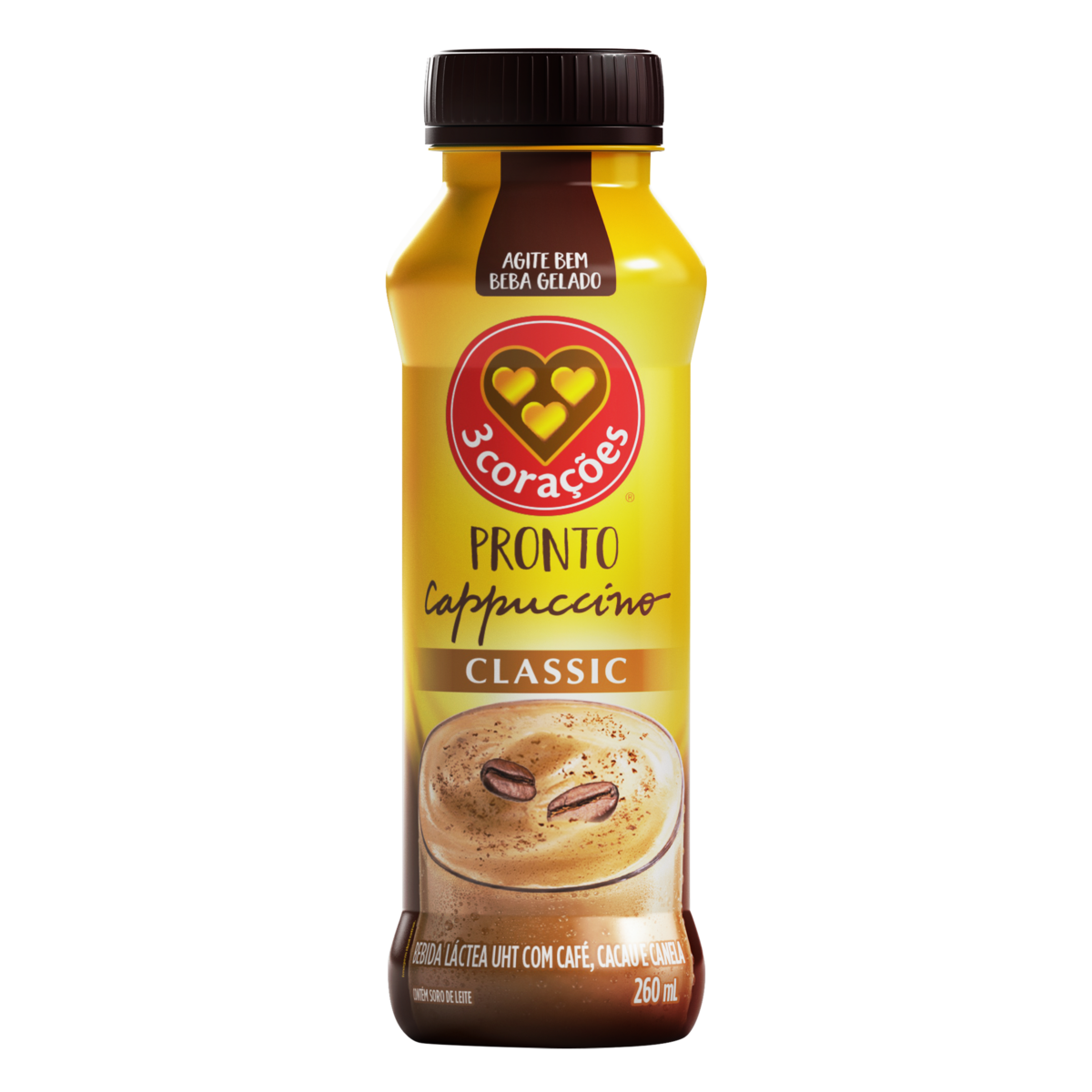 Bebida Lactea Cappuccino Pronto 3 Coracoes 260ml