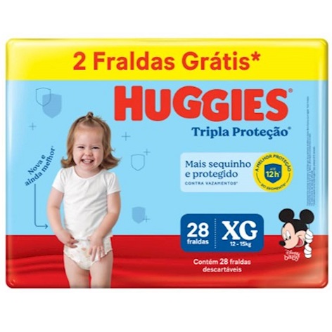Fralda Descartaveis Huggies Lv28 Pg26 Xg