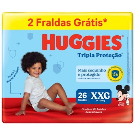 Fralda Descartaveis Huggies Lv26  Pg24 Xxg