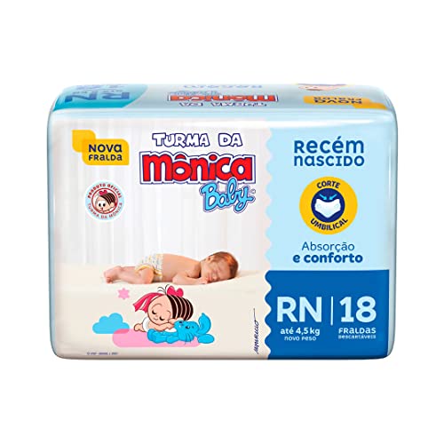 Fralda Descartavel Turma Monica Rn C/18un