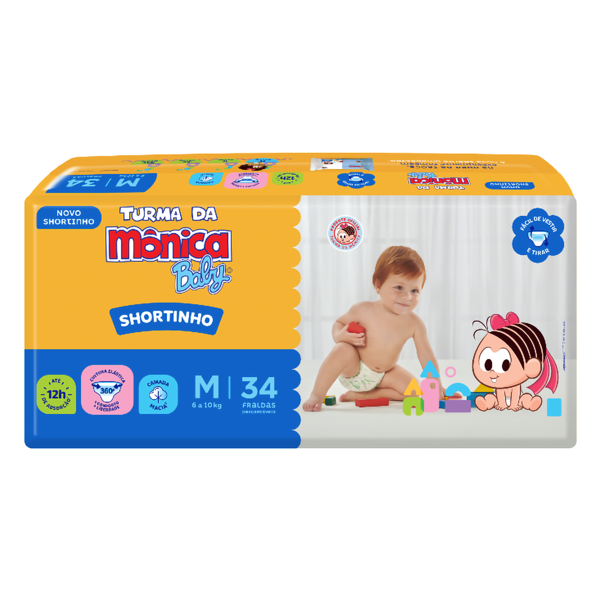 Fralda Descartavel Turma Monica m C/34un