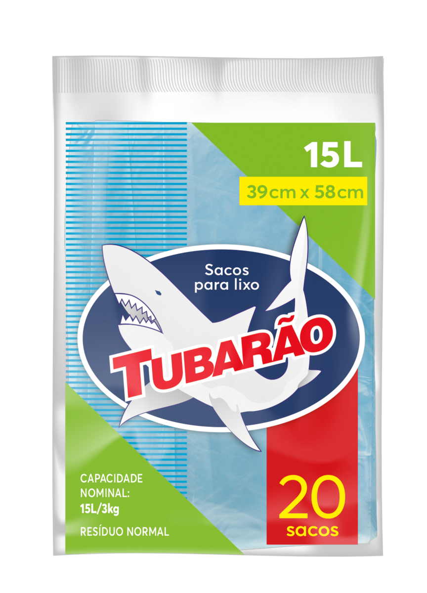 Saco Lixo Tubarao 15l