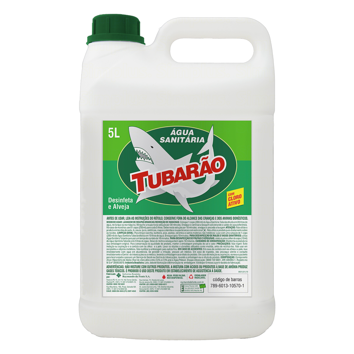 Agua Sanitaria Tubarao 5l