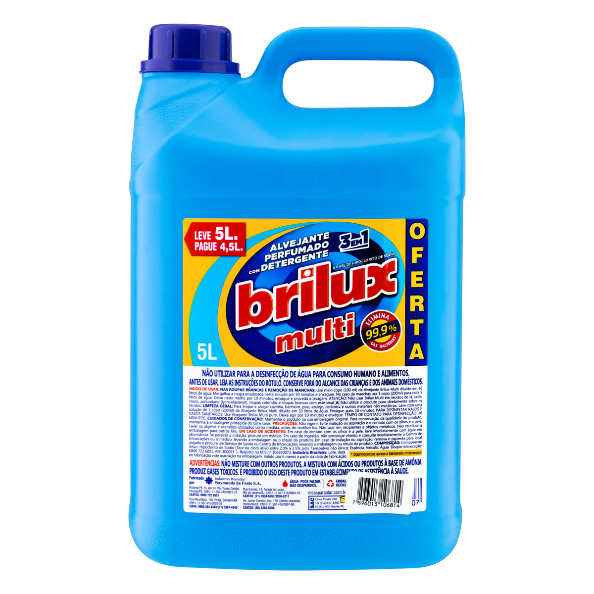 Alvejante Liquido Brilux Lv 5l Pg 4,5l