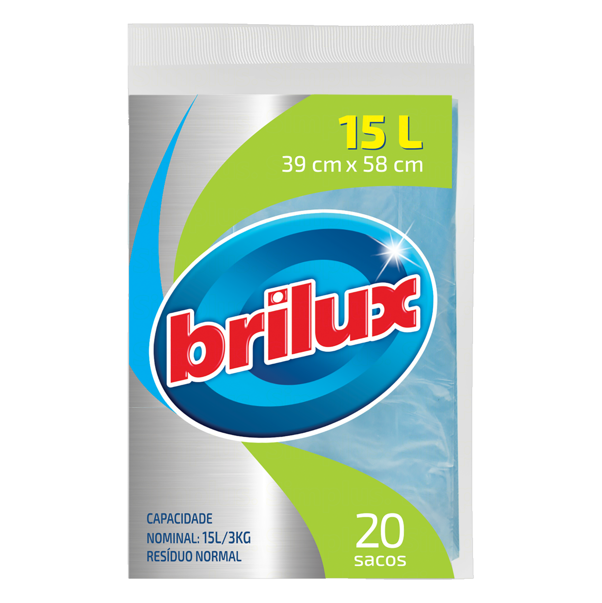 Saco Lixo Brilux Plano 15l
