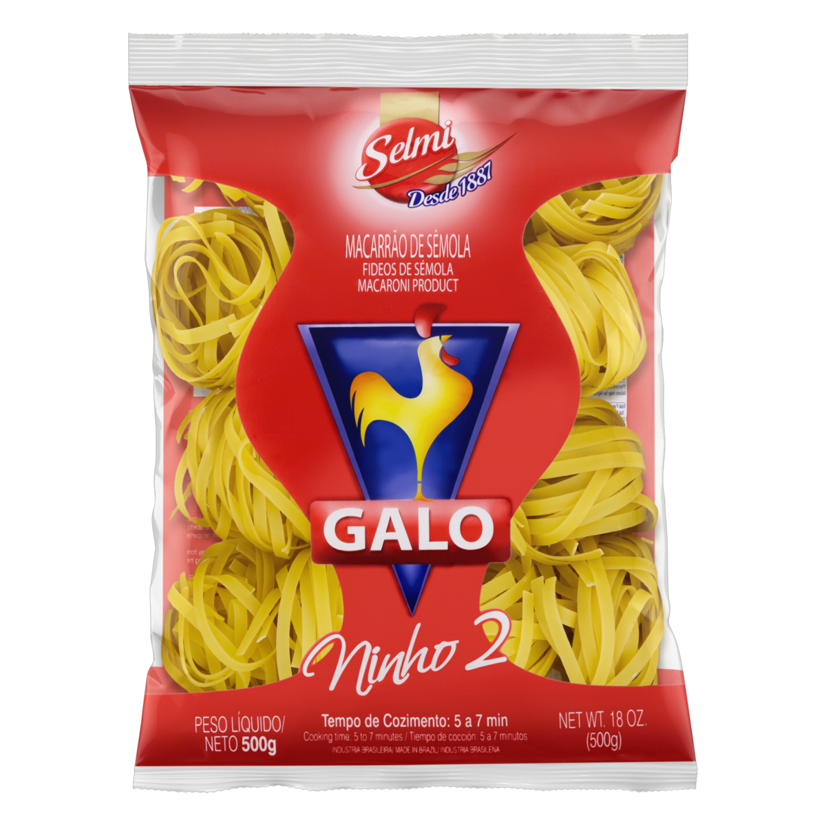 Macarrao Ninho Vermelh Semola Galo 500g