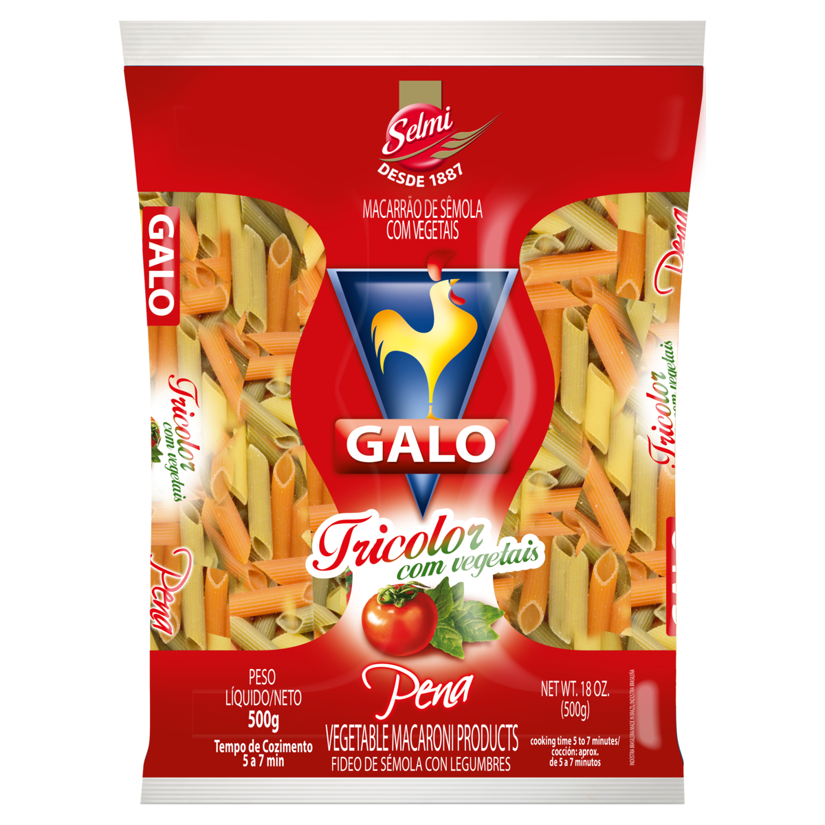 Macarrao Penne Galo Tricolor