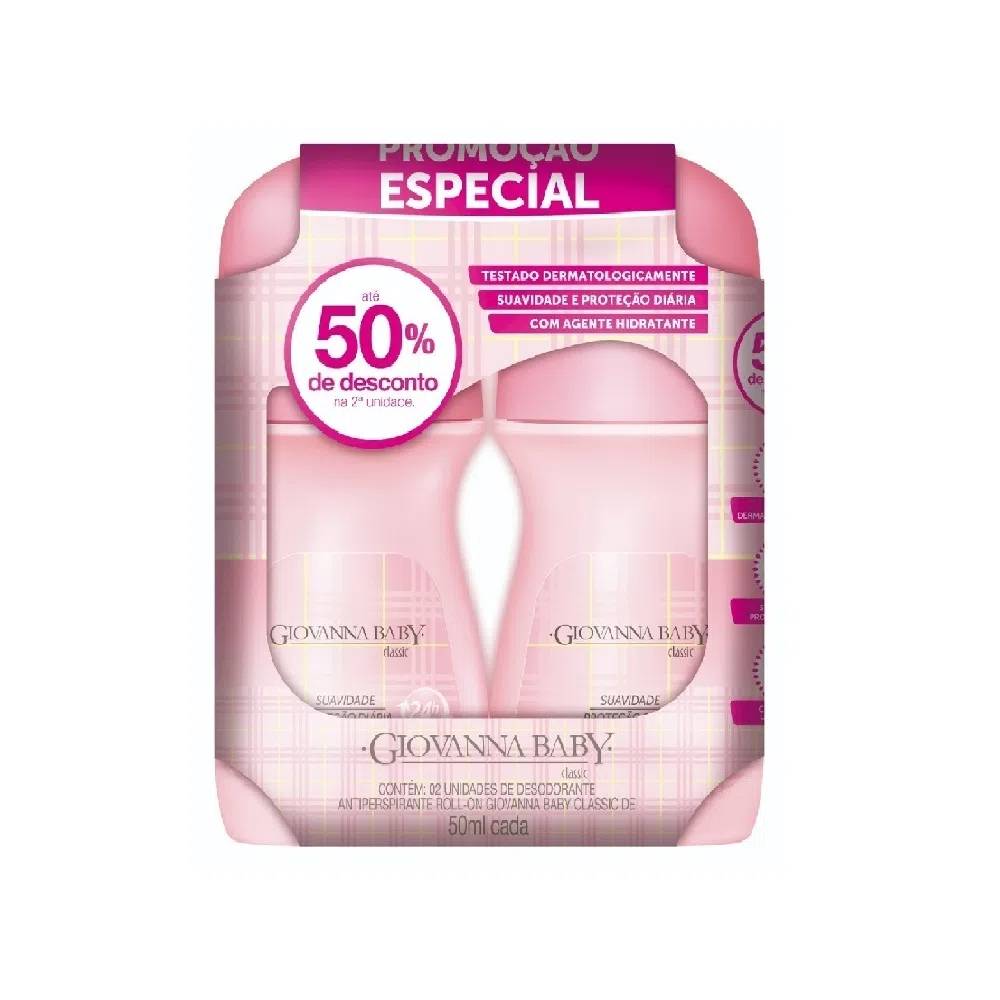 Kit Desodorante Rollon Giovanna Baby 50ml C/2