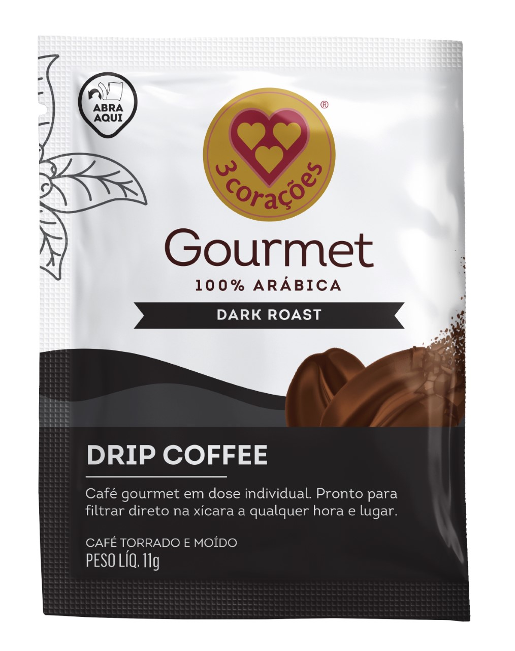 Cafe Drip Coffee 3 Coracoes 11g