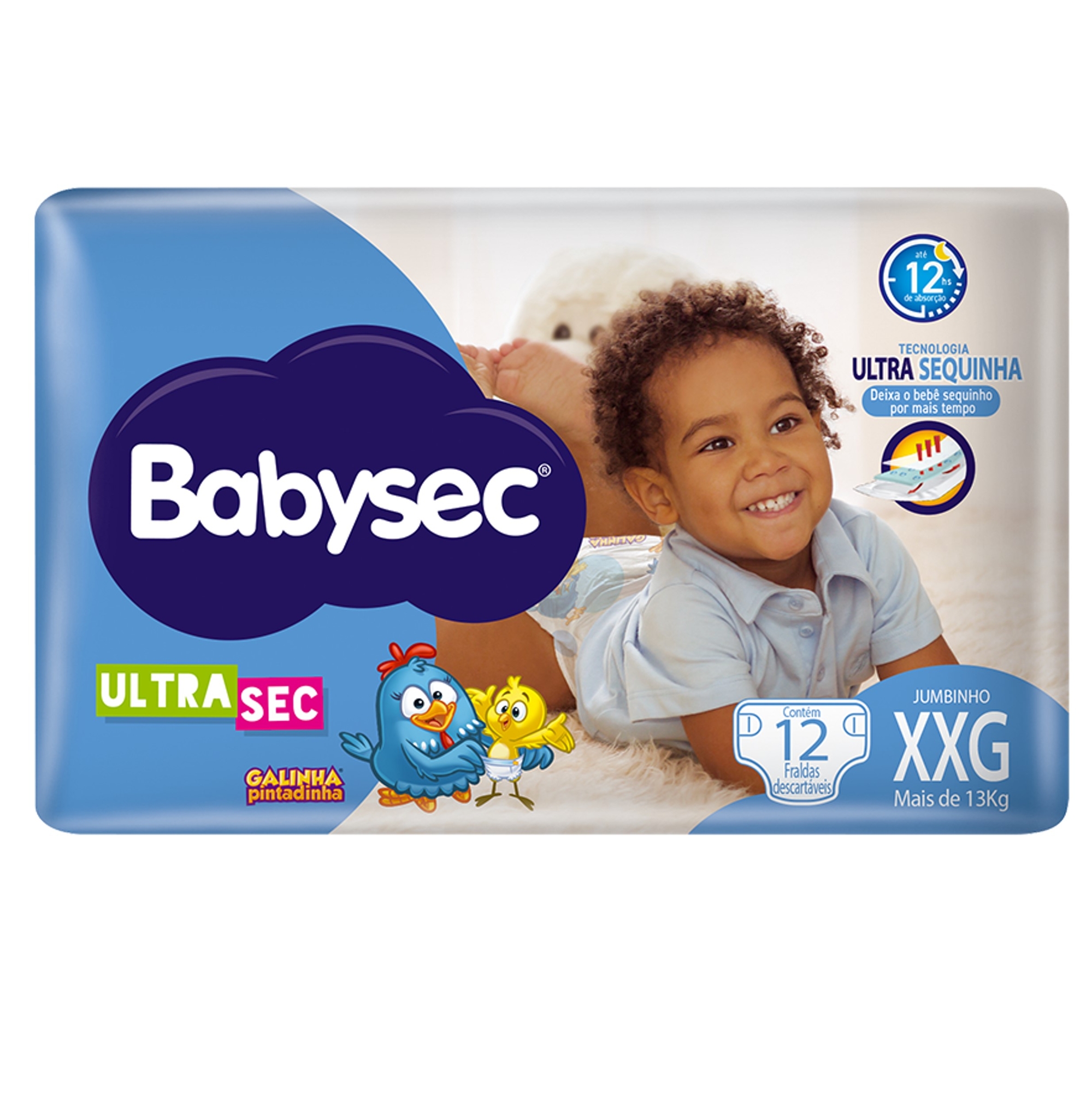 Fralda Descartavel Babysec X,Xg 12un