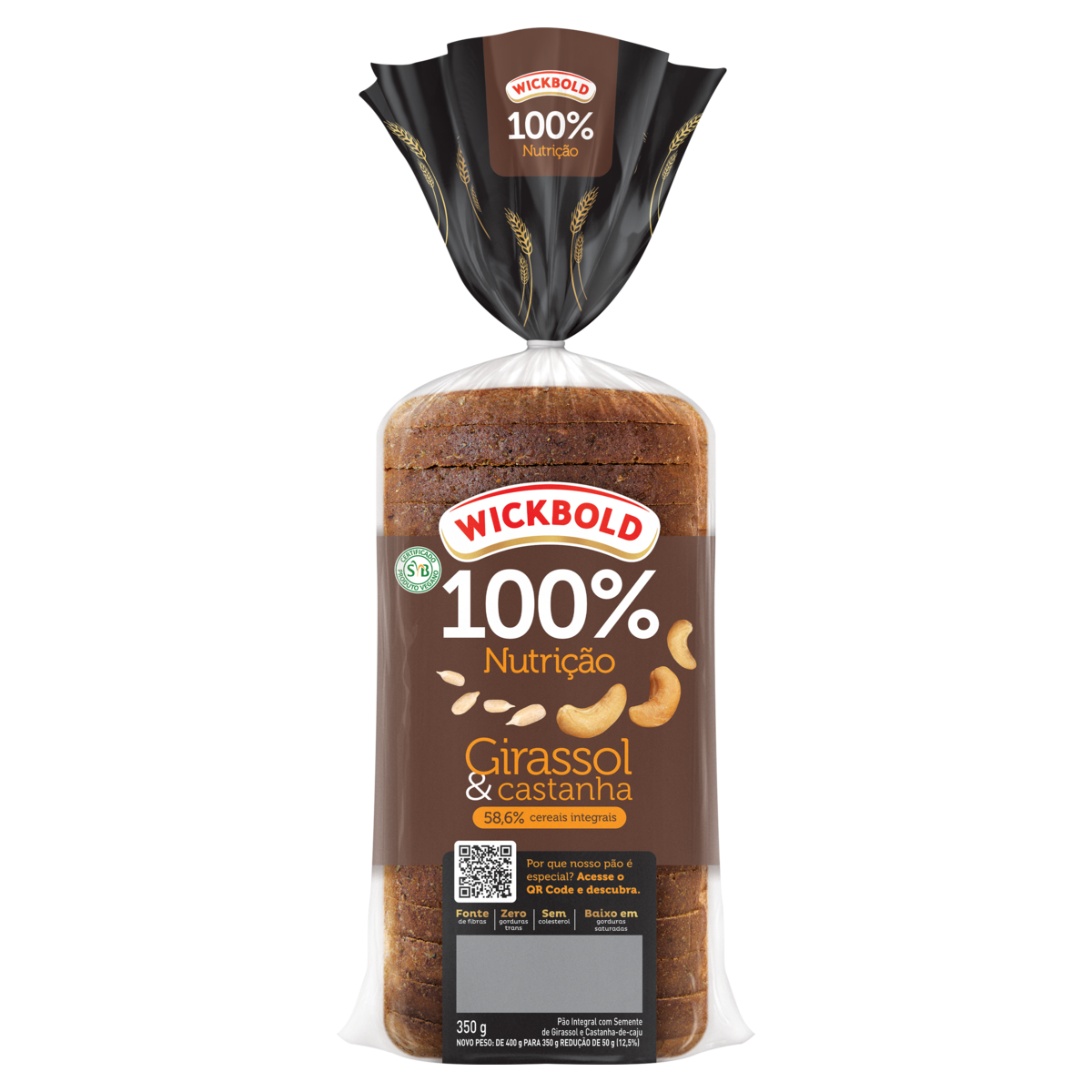Pao Forma 100% Nutricao Wickbold 350g