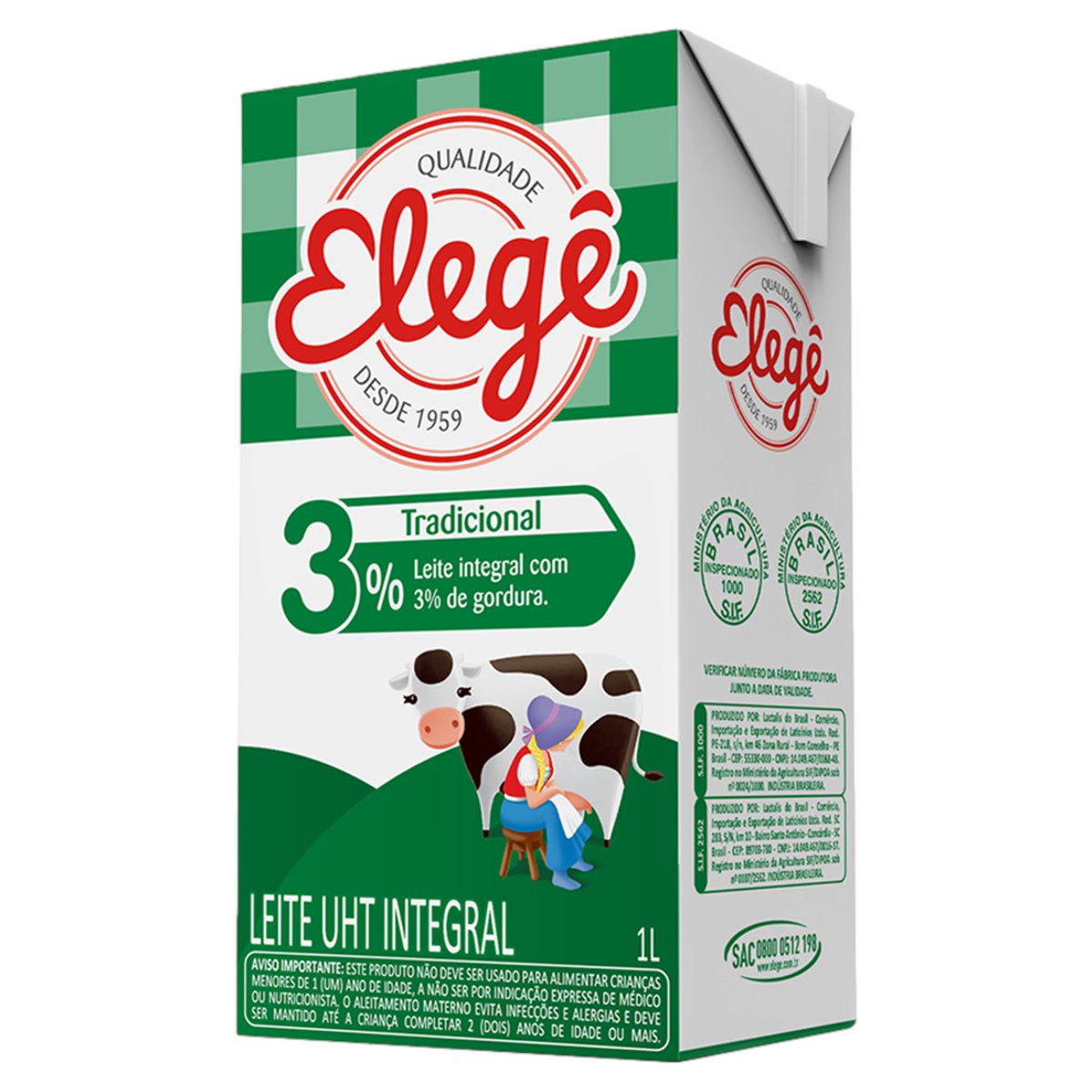 Leite Longa Vida Elege 1l