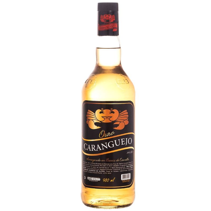 Aguardente Caranguejo Ouro Gf 980ml