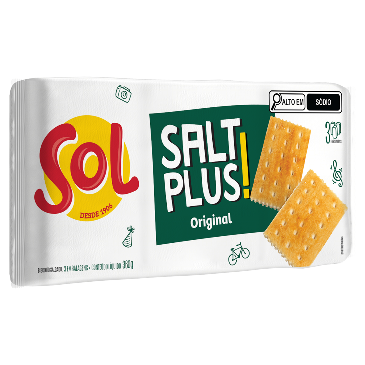 Biscoito Salt Plus 360g