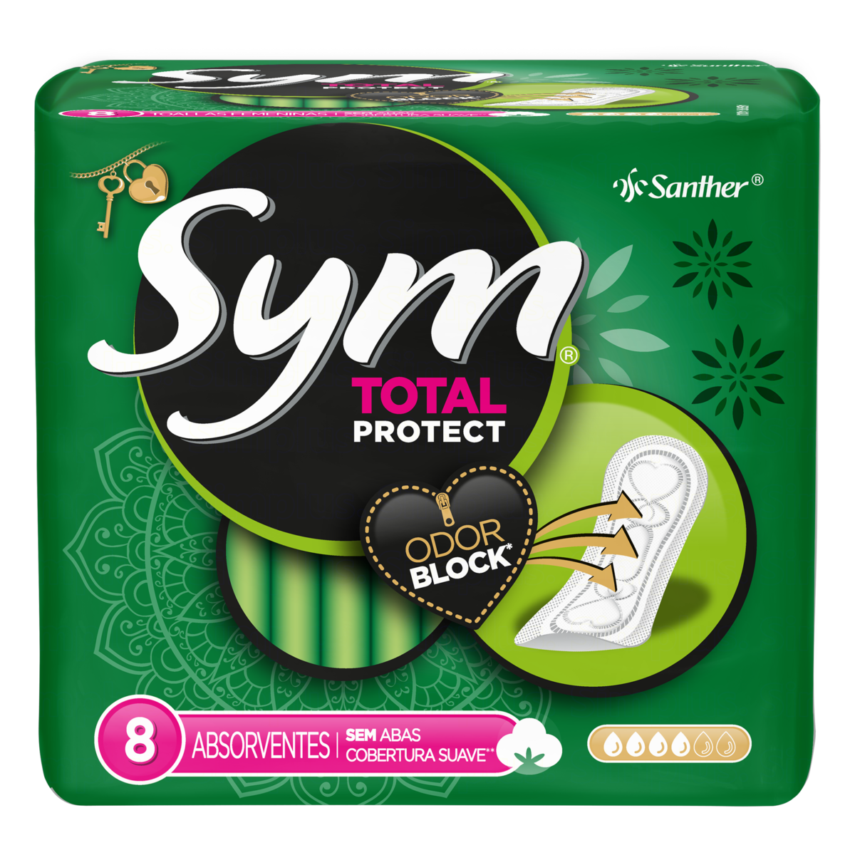 Absorvente Sym Total Protect Suave 8 Un