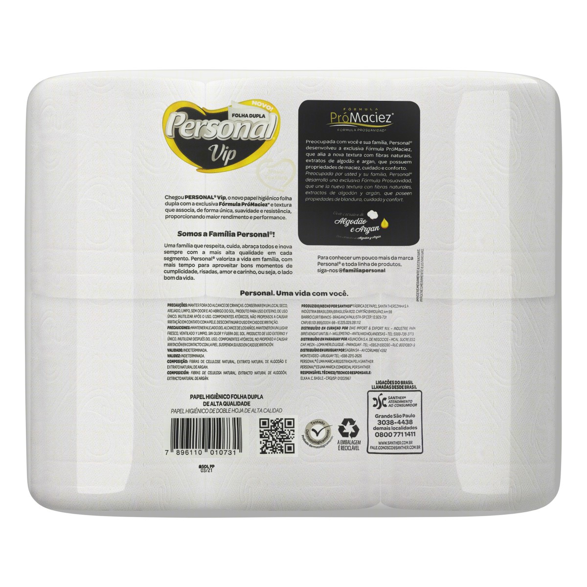 Papel Higienico Personal Vip 20m 12un
