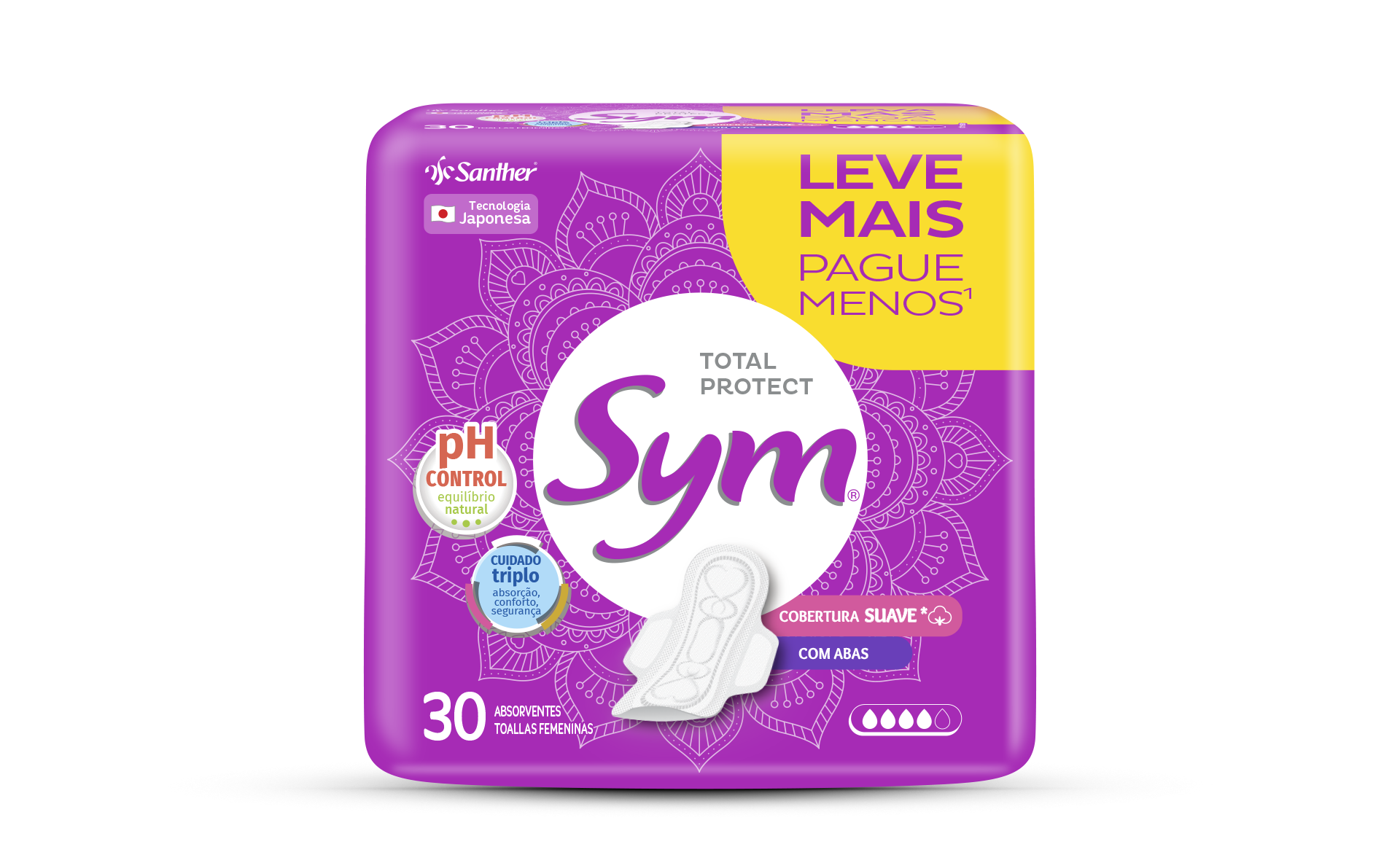 Absorvente Sym Total Protect Suave 30un