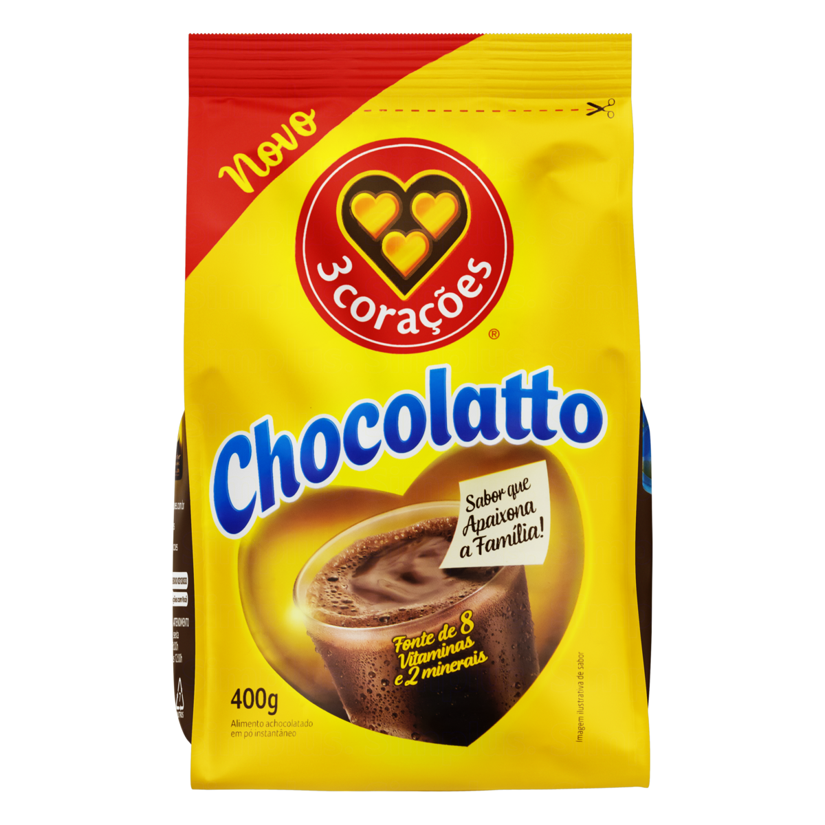 Achocolatado Po Achocolatto 3 Coracoes Sc 400g