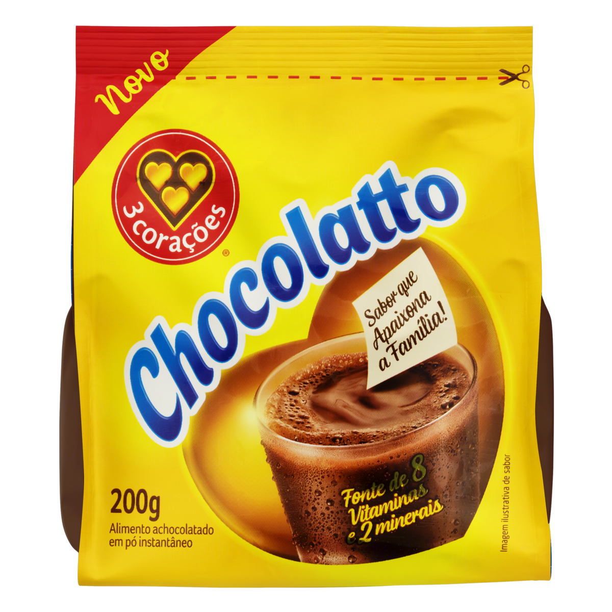 Achocolatado Po Achocolatto 3 Coracoes Sc 200g